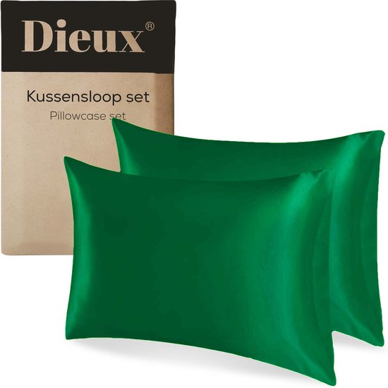 Dieux® - Luxe Satijnen Kussensloop Groen