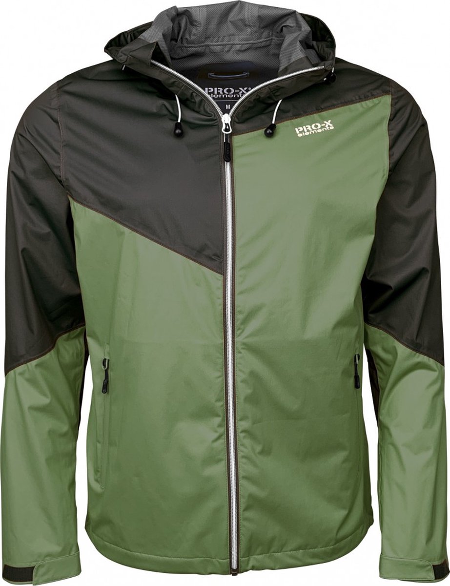 Groene 4-way stretch heren regenjas Liam van Pro-X Elements