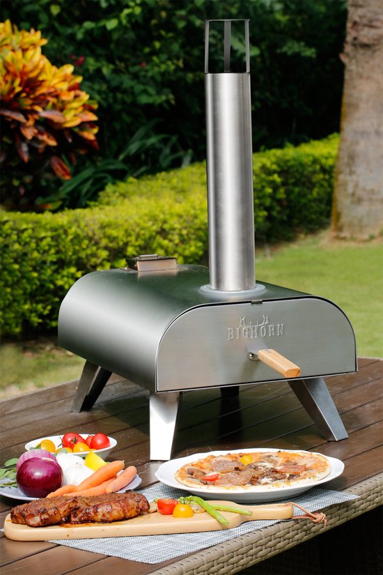 Bighorn Wood Pellet Pizza oven voor buiten - Pizza Gourmet - Barbecue -  Edelstaal -... | bol.com