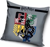 Harry Potter, 4 Teams Logo Sierkussens - Kussen - 40 x 40 inclusief vulling - Kussen van Polyester - KledingDroom®