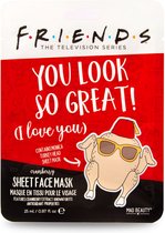 Friends Sheet Gezichtsmasker - Cranberry Geur - Bevat het 'Monica Kalkoen Hoofd' als Gezichtsmasker - Friends TV-Show Merchandise