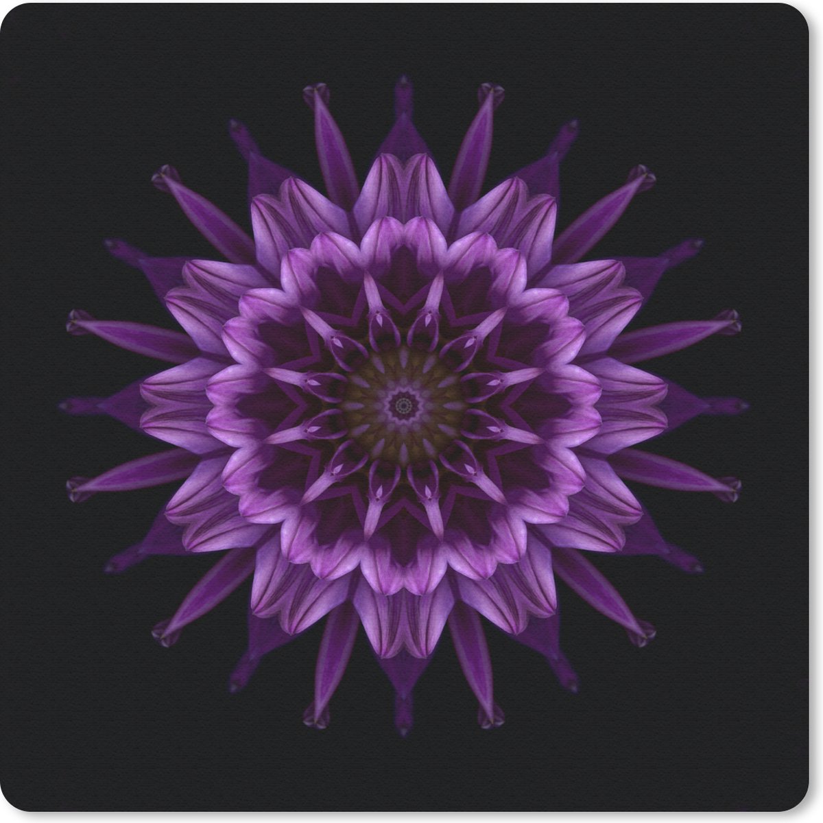 Muismat 30x30 cm - Mousepad Mandala paarse dahlia - Muismatten