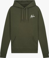 Malelions Men Double Signature Hoodie - Army/White
