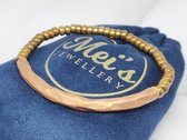 Mei's Tibetan Copper Beaded - Tibetaanse armband dames / kralenarmband - polsmaat 17,5 cm / Koper / roségoud