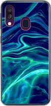 Geschikt voor Samsung Galaxy A40 hoesje - Abstract - Waves - Design - Siliconen Telefoonhoesje