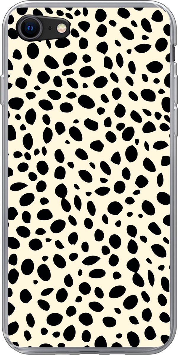 Telefoonhoesje Geschikt voor iPhone 8 hoesje - Dierenprint - Stippen - Panter - Siliconen Telefoonhoesje Telefoonhoesje
