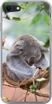 Geschikt voor iPhone SE 2020 hoesje - Koala - Takken - Slapen - Kinderen - Jongens - Meiden - Siliconen Telefoonhoesje