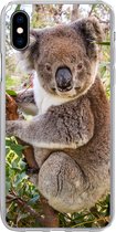 Geschikt voor iPhone Xs hoesje - Koala - Bladeren - Takken - Kinderen - Jongens - Meiden - Siliconen Telefoonhoesje