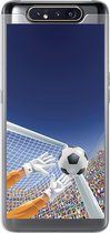Geschikt voor Samsung Galaxy A80 hoesje - Een illustratie van een keeper die de voetbal tegenhoudt - Jongetje - Meisjes - Kind - Siliconen Telefoonhoesje