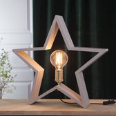 Star Trading Lysekil étoile en bois - lampe de table - avec douille E27 - gris - 50 x 48 cm