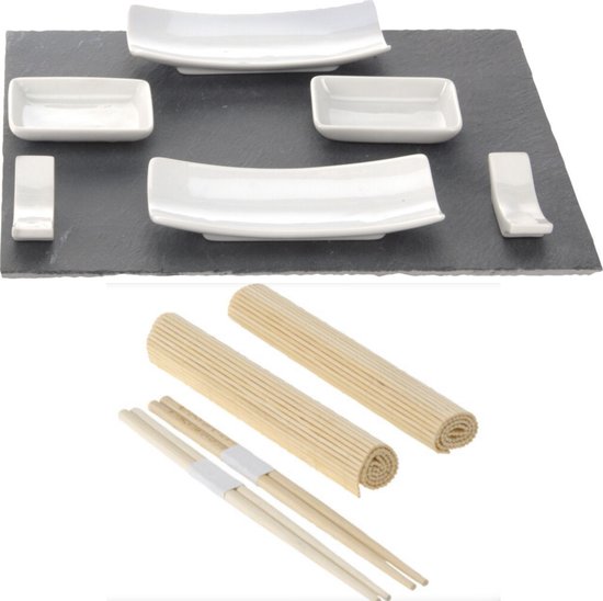 Excellent Houseware Sushi Servies Set 11delig Leisteen voor 2