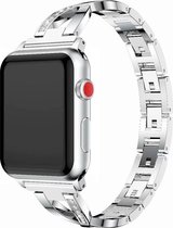 Geschikt voor Apple Watch bandje 42 / 44 / 45 mm - Series 1 2 3 4 5 6 7 SE - Smartwatch iWatch horloge band - 42mm 44mm 45mm - Fungus - RVS metaal - Zilver - Twist