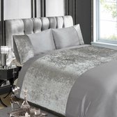 Dekbedovertrek Luxury crushed velvet silver - Lits-jumeaux