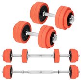 Nancy's Conover Halterset - Halters - Gewichtheffen - Verstelbaar - 25 kg - Afneembare Beschermhoezen - Gietijzer - Oranje