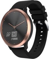 Siliconen Smartwatch bandje - Geschikt voor  Garmin Vivomove HR siliconen bandje - zwart - Strap-it Horlogeband / Polsband / Armband