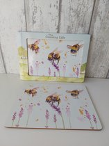 Placemats set van 4 harde placemat kurk "Bee" bij afm. 22x29 cm