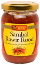 Flower Brand - Sambal Rawit Rood - 200g - per 4x te bestellen - Extra pittige sambal van gemalen rode pepers