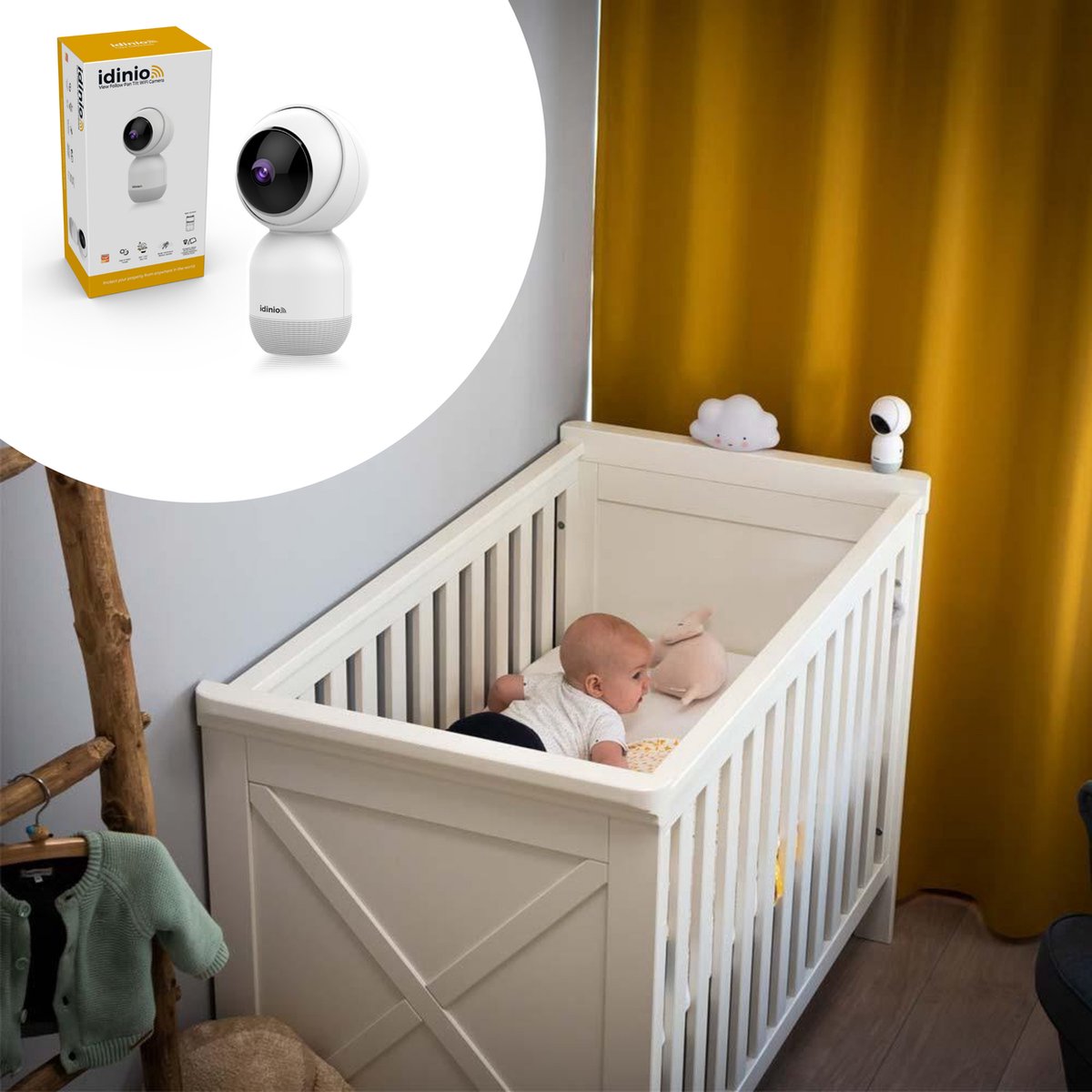 Idinio Babyfoon camera met app - draaibaar - terugspreekfunctie -  Bewegingsmelder - HD | bol.com
