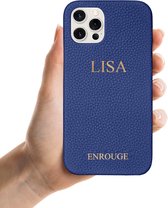 ENROUGE Iphone 12 & 12 Pro Hoesje Echt Leer + Naam Personalisatie