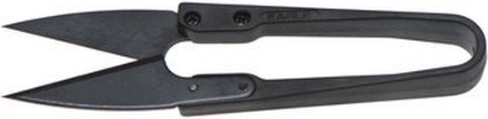 Draadschaar - stofschaartje - draadknipper - zwart - schaartje in blister - 10,5 cm