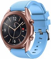 Siliconen Smartwatch bandje - Geschikt voor  Samsung Galaxy Watch 3 41mm siliconen bandje - zandblauw - Strap-it Horlogeband / Polsband / Armband