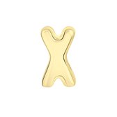 Gerecycled stalen goldplated charm letter - x