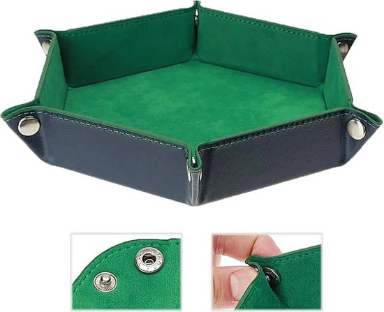 Foto: Ljp dobbelsteenbak pitjesbak dice tray groen dobbelbak dobbelpiste pokerpiste dobbelstenen yathzee