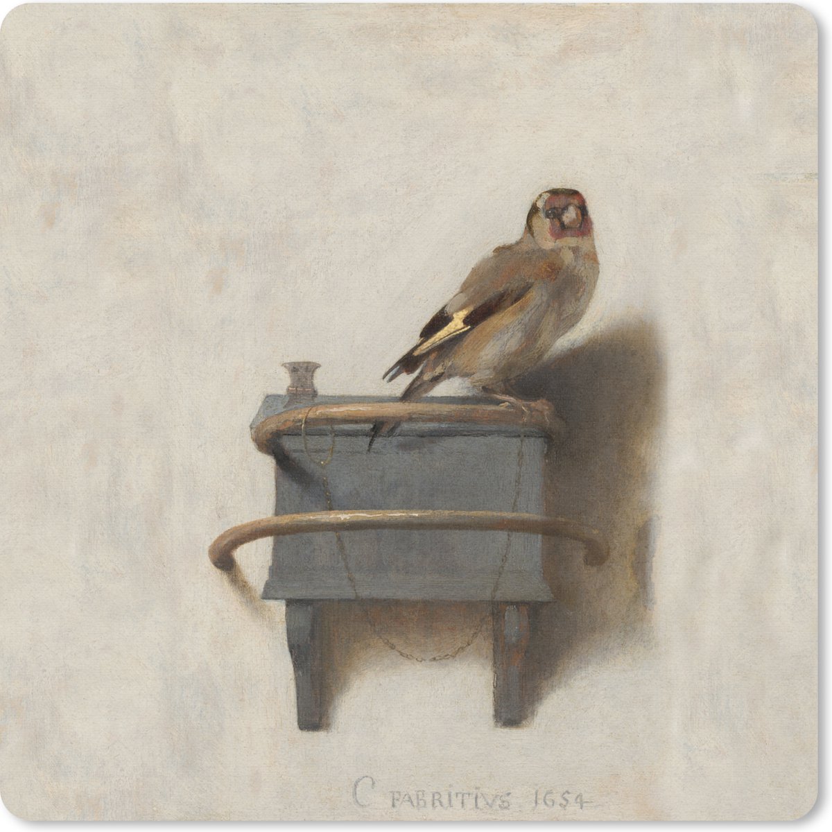 Muismat - Mousepad - Puttertje - Oude Meester - Carel Fabritius - 30x30 cm - Muismatten