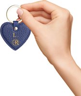 ENROUGE Key Holder Heart LAPIS BLUE | Luxe Sleutelhanger van Echt Leer | Gepersonaliseerd met Naam of Initialen | 100% Leder | Cadeautip Inclusief Geschenkverpakking