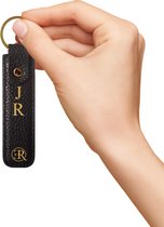 ENROUGE Key Holder Classic BERRY BLACK | Luxe Sleutelhanger van Echt Leer | Gepersonaliseerd met Naam of Initialen | 100% Leder | Cadeautip Inclusief Geschenkverpakking