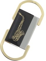 Luxe dubbele sleutelhanger saxofoon