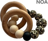 BabyenzoKado siliconen bijtring met ringen NOA beige