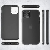 Case geschikt voor iPhone 11 Bumper Hoesje Zwart x Mat Zwart Transparant Shockproof