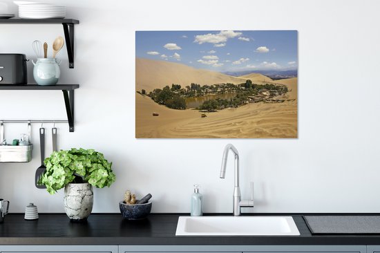 Tableau sur toile Oase au milieu du désert - 90x60 cm - Décoration murale