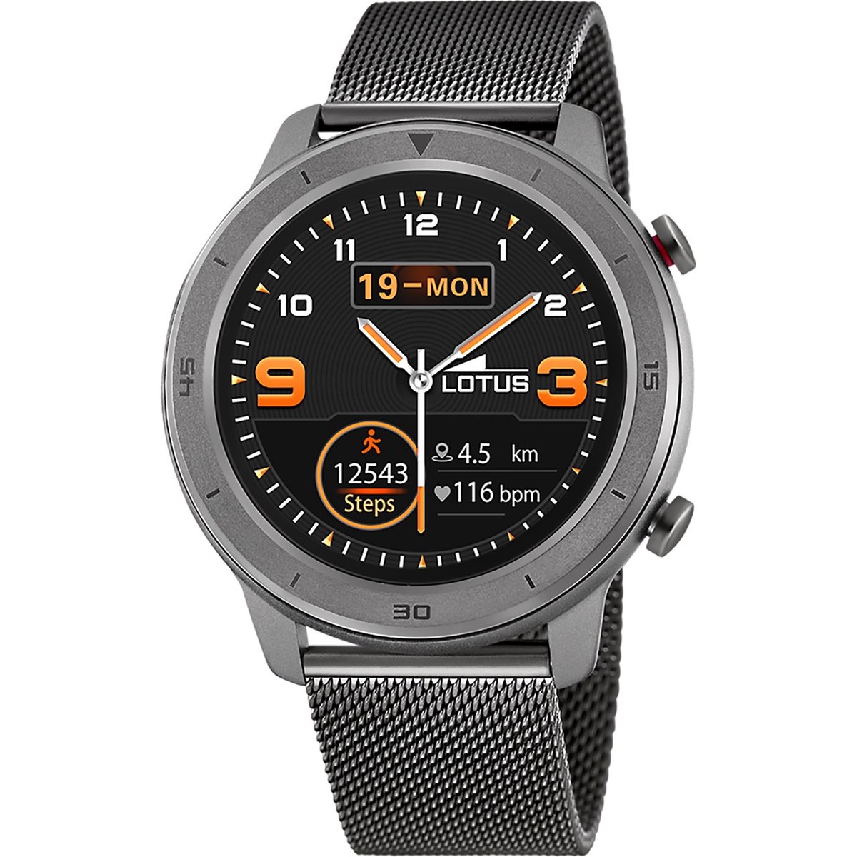 Lotus 50022-1 Horloge Smartime Mesh smartwatch staal grijs 47 mm