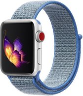 Geschikt voor Apple Watch Bandje 38/40/41mm - Nylon Klittenband - Lichtblauw