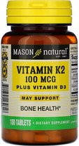 Voordeelpakket Vitamine K2 100 mcg plus vitamine D3, 3 x 100 stuks