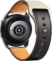 Smartwatch bandje - Geschikt voor Samsung Galaxy Watch 4 Classic, Watch 3 41mm, Active 2, 20mm horlogebandje - PU leer - Fungus - Druksluiting - Zwart wit