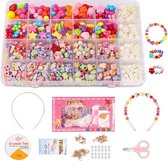 Kralen Set voor Kinderen,500 Stks Kraal String Maken Set, DIY Sieraden ketting Armband Maken Kit,Kunst Ambacht & Sieraden Maken voor Kinderen voor Meisjes