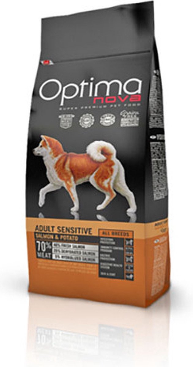 Optimanova Optimanova Sensitieve Serie - Droogvoer voor Volwassen Honden - Zalm en Aardappel - Bevat Omega-3