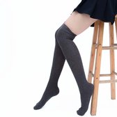 Damessokken - overknee kousen antraciet - elastisch katoen - maat 36-40 - lange sokken - grijs