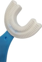 Baby Tandenborstel - Kindertandenborstel - Tandenborstel - Voor Babys - U-Vormig - 360 graden- Siliconen - Kleur Blauw - 0-2 Jaar