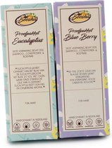 Proefpakket Blue Berry en Eucalyptus - Beesha - Bevat een Shampoo Bar, Conditioner Bar en Body Bar - 100% Vegan - Sulfaatvrij - Parabeenvrij - Silicoonvrij - CG Geschikt