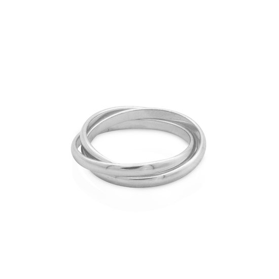 Schitterende 3in1 Zilveren Ring 15,75 mm.