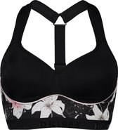 Hunkemoller The All Star Sport Bh- Zwart/ Gebloemd - Maat 70D
