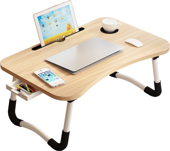 Bedtafels - Laptopstandaard - Laptoptafel - Schoottafel - Bedtafel - Walnoot 60 x 40 x 28cm-Kerst