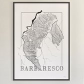 Brushery - Wijnposter - Barbaresco - Italië - Wijnkaart - Zwartwit