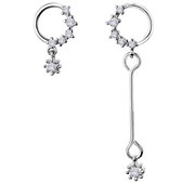 Oorbellen dames | 925 zilver | zilveren dames oorbellen | oorhangers dames | zirkonia stenen hangers | oorringen dames | cadeau voor vrouw |
