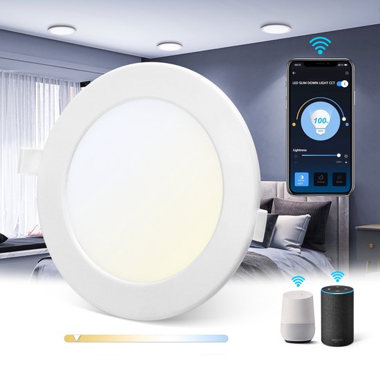 Aigostar Slimme Plafondlamp LED Dimbaar 18W, Wit en Kleur