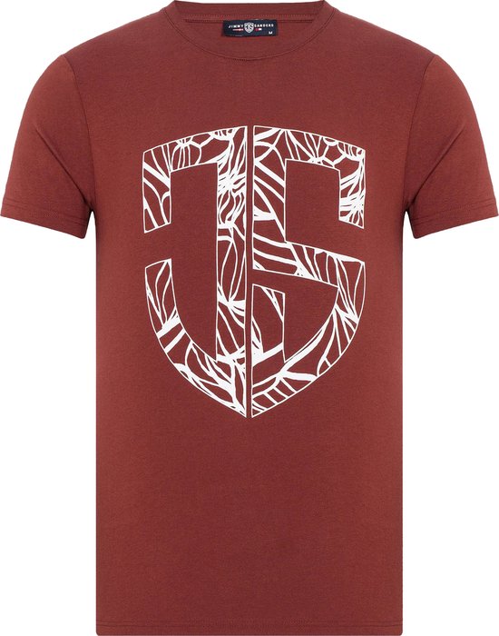 Jimmy Sanders – Walter – T shirt heren – Bordeaux rood – Maat L